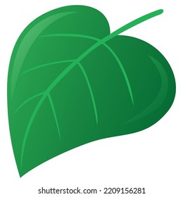 Green Betel Leaf Floral Flat Design Icon Vector Art