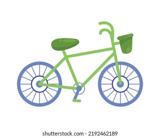 green bicycle ecology vehicle icon