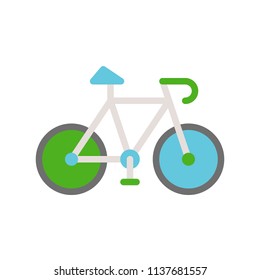 Green bicycle, Flat icon save environmental concept