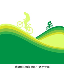 Green bicycle frame, vector illustration