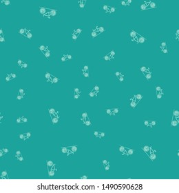 Green Bicycle icon isolated seamless pattern on green background. Bike race. Extreme sport. Sport equipment.  Vector Illustration