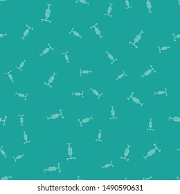 Green Bicycle icon isolated seamless pattern on green background. Bike race. Extreme sport. Sport equipment.  Vector Illustration