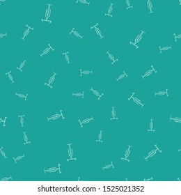 Green Bicycle icon isolated seamless pattern on green background. Bike race. Extreme sport. Sport equipment.  Vector Illustration