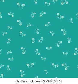 Green Bicycle icon isolated seamless pattern on green background. Bike race. Extreme sport. Sport equipment.  Vector