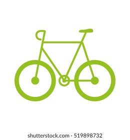 green bicycle isolated icon
