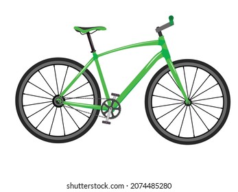 Green bicycle isolated on a white background