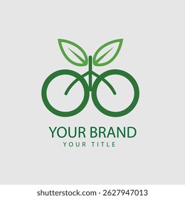 Green Bicycle Leaf Logo – Eco-Friendly Minimalist Brand Symbol for Sustainability and Nature	