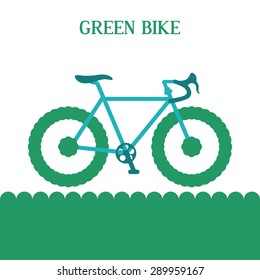 green bicycle logo on bush