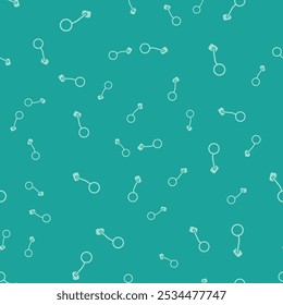 Green Bicycle rear view mirror icon isolated seamless pattern on green background.  Vector