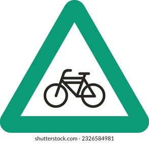 Green Bicycle Road Sign 4000x4000 Vector - EPS