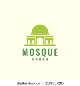 green big dome mosque logo
