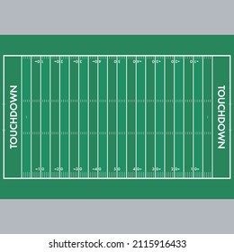 Green Big Game Field. Super Ball Championship Field in yards and touchdown zones. Part of a  set with multiple Football icons.