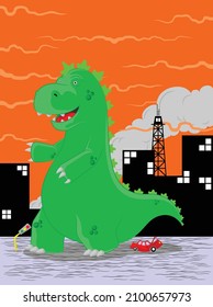 green big monster vector illustration
