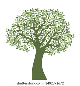green big tree, vector illustration 