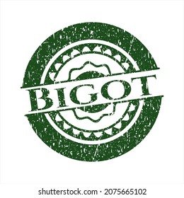 Green Bigot distress rubber grunge stamp. 