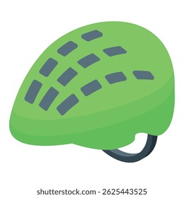 Green bike helmet ensuring safety and protection while cycling