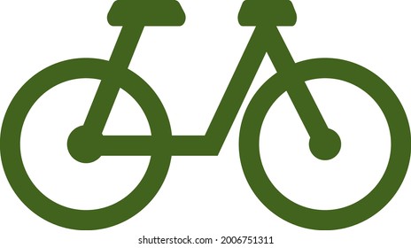 Green bike, illustration, vector on a white background.