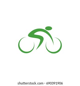 green bike logo template vector