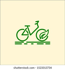 Green bike logo vector, Electric bicycle logo. Eco Bike logo