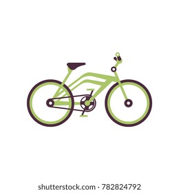 Green bike, modern bicycle vector Illustration