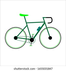 green bike on white background