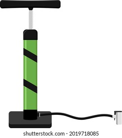 Bomba de bicicleta verde, ilustración, vector sobre fondo blanco