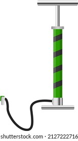 Green bike pump, illustration, vector on a white background.
