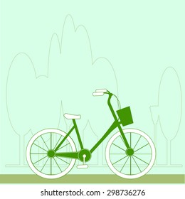 Green bike. Vector illustration