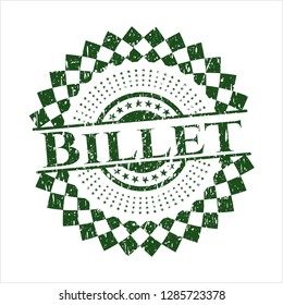 Green Billet distress rubber stamp with grunge texture