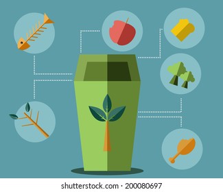 Green Bin Concept Vector