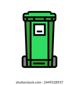 green bin waste sorting color icon vector. green bin waste sorting sign. isolated symbol illustration