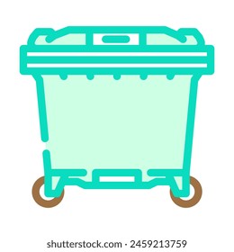 Vector verde de clasificación de residuos de contenedores icono de color. símbolo verde de clasificación de residuos de contenedores. ilustración de símbolo aislado