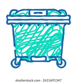 green bin waste sorting doodle icon sketch vector. green bin waste sorting sign. isolated symbol illustration