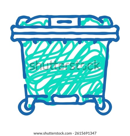 green bin waste sorting doodle icon sketch vector. green bin waste sorting sign. isolated symbol illustration