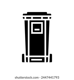 icono de glifo de clasificación de residuos de contenedor verde Vector. símbolo de clasificación de residuos de contenedor verde