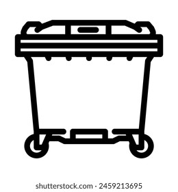 green bin waste sorting line icon vector. green bin waste sorting sign. isolated contour symbol black illustration