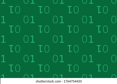  Green binary code background. Vector graphics.