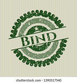 Green Bind distressed rubber stamp with grunge texture