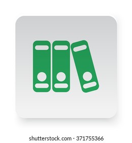 Green Binders icon on white app button