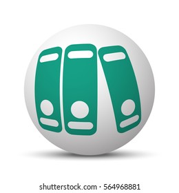 Green Binders icon on white sphere