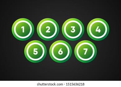 Green Bingo Balls Vector Illustration