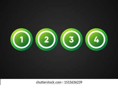 Green Bingo Balls Vector Illustration