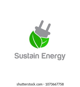 green bio energy electric logo icon vector template