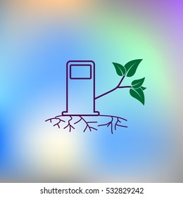 Green bio fuel station pump icon isolated.