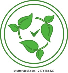 Icono de bio verde. Icono de Vector. Producto biodegradable. Etiqueta para Productos Naturales y Orgánicos