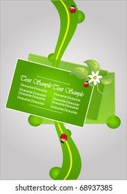 green bio template for greeting card