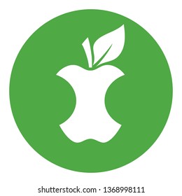 Green bio waste vector label isolated on white background