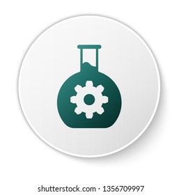 Green Bioengineering icon isolated on white background. Element of genetics and bioengineering icon. Biology, molecule, chemical icon. Green circle button. Vector Illustration