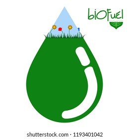 Green biofuel concept image. Vector illustration design