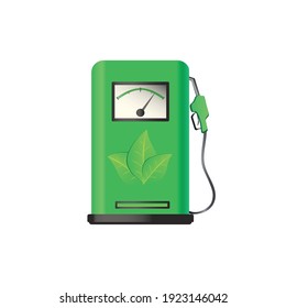 green biofuel filling station with arrow